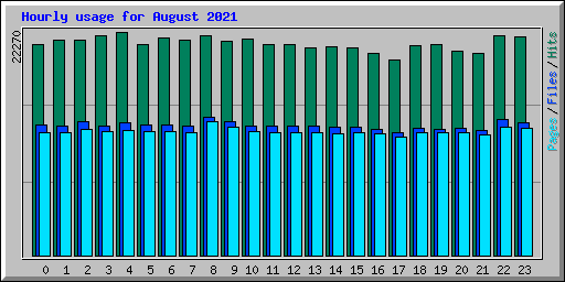 Hourly usage for August 2021