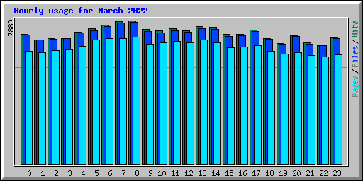 Hourly usage for March 2022